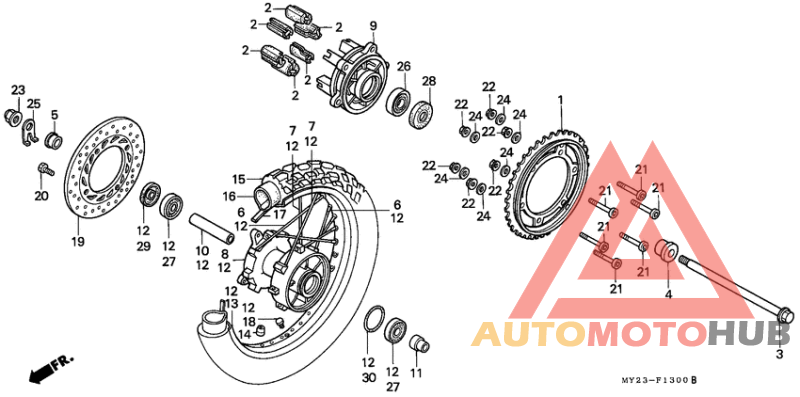 Rear wheel complete assy