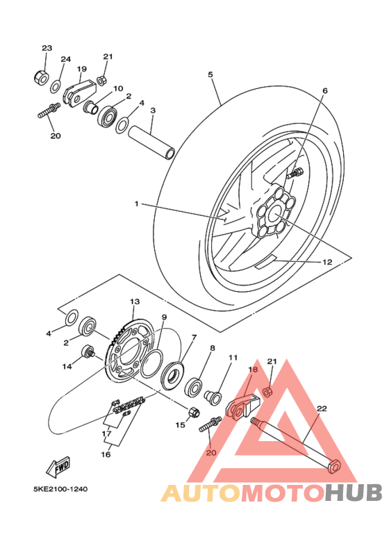 Rear wheel complete assy