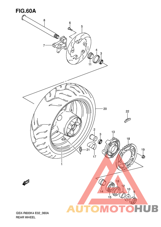 Rear wheel complete assy