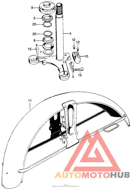 Cb100 steering stem + front fender k2