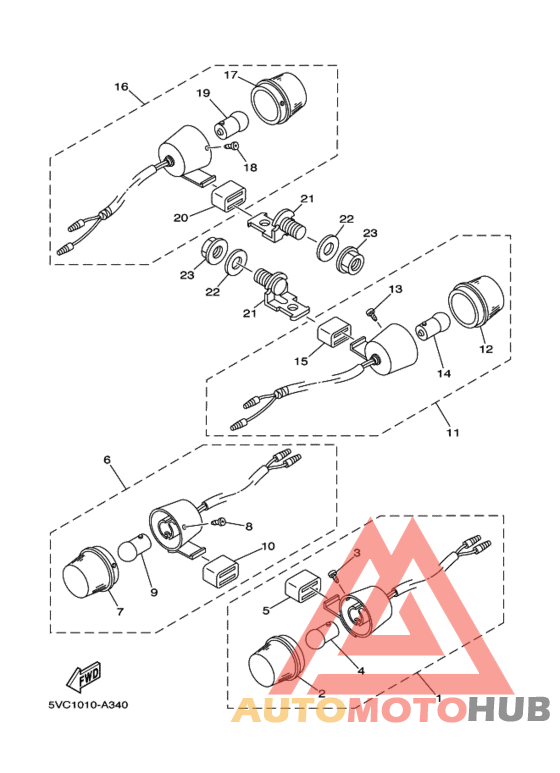 Rear flasher light assy