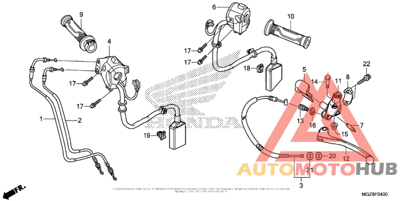 Handle Lever + Switch + Cable