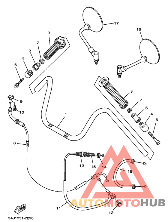 Steering handle. cable