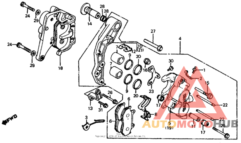 Front brake caliper 84