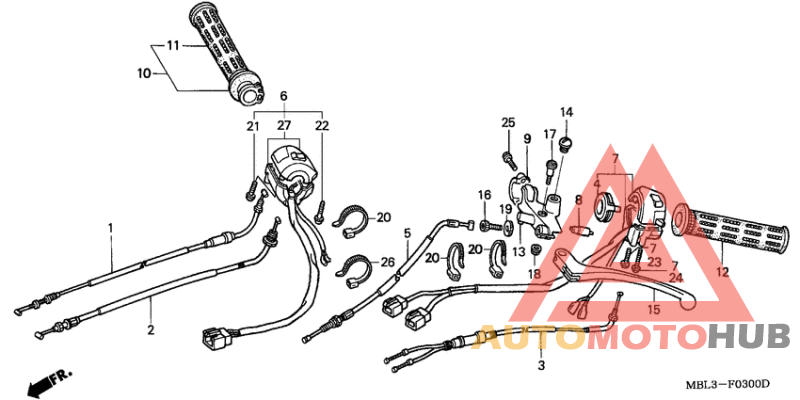 Switch/cable/handle lever