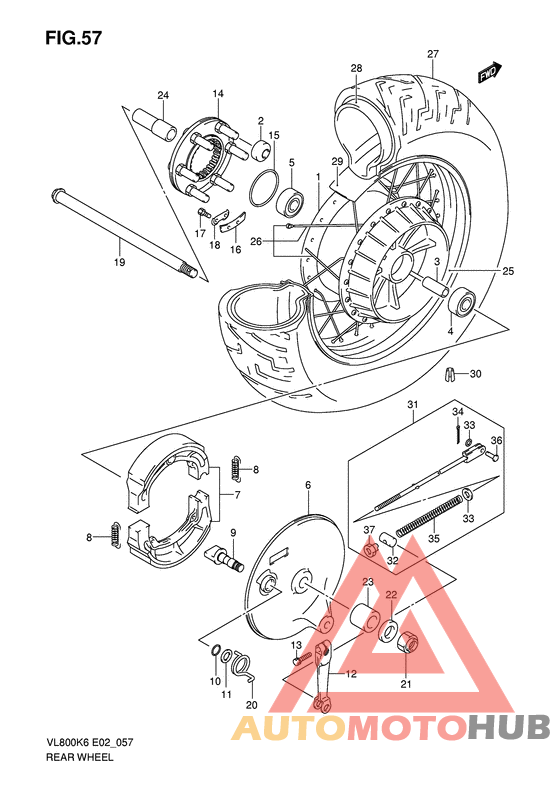 Rear wheel complete assy