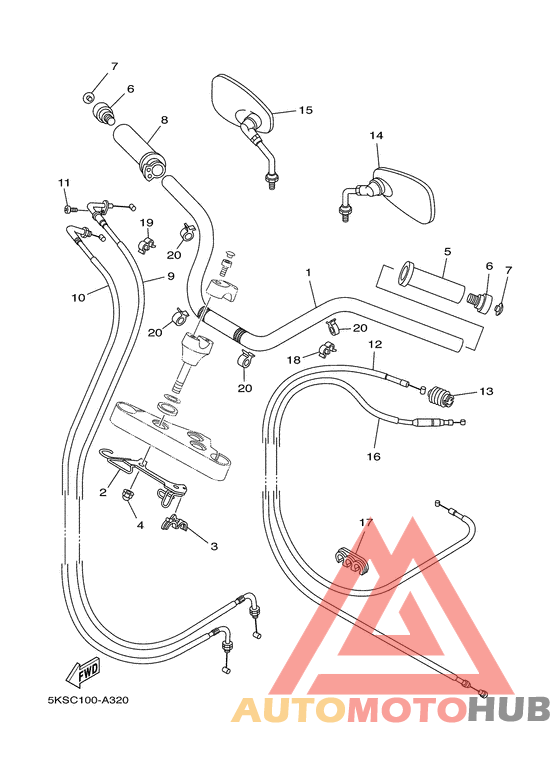 Steering handle. cable