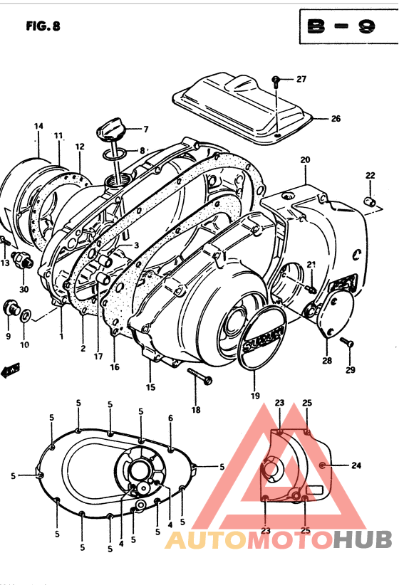 Crankcase cover ass`y  (v