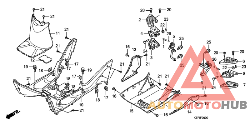Floor panel/pillion step