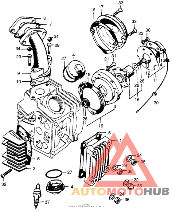 Cylinder head cover + points