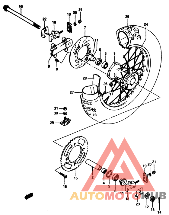 Rear wheel complete assy
