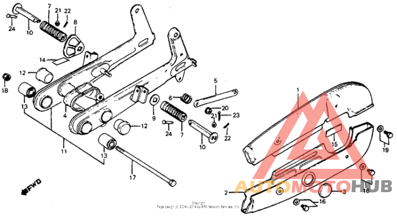 Swingarm + chain case