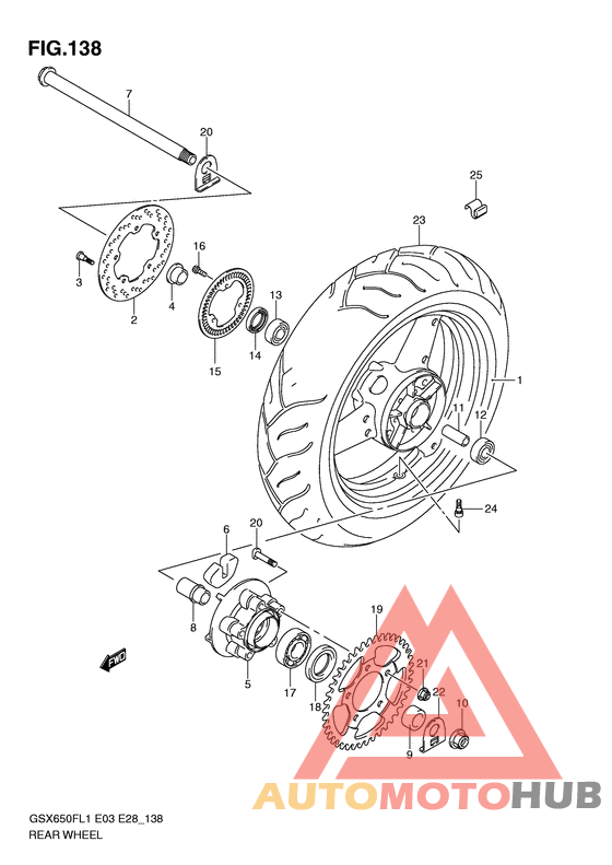 Rear wheel complete assy