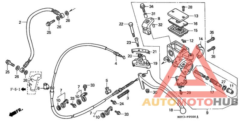 Rr. brake master cylinder