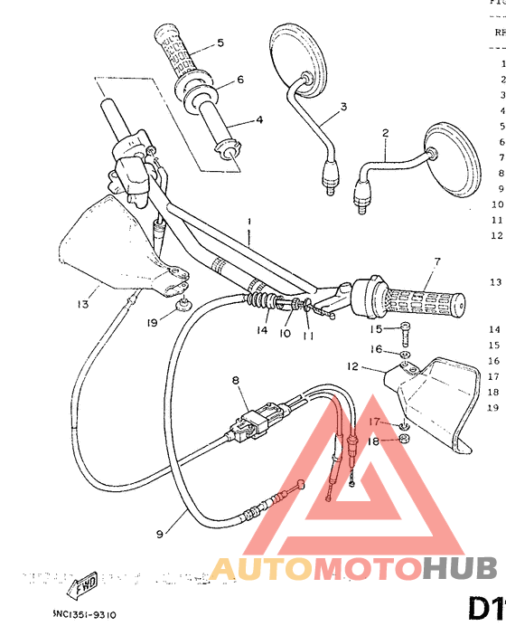 Steering handle. cable