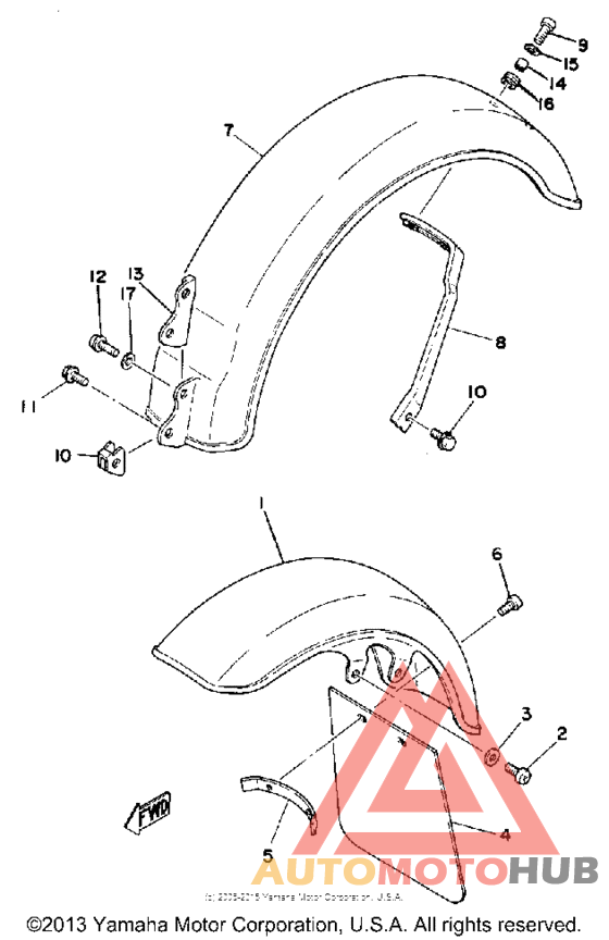 Front fender-rear fender