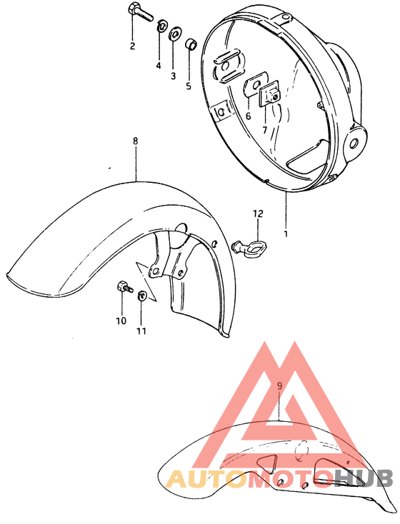 Headlamp housing - front fender
