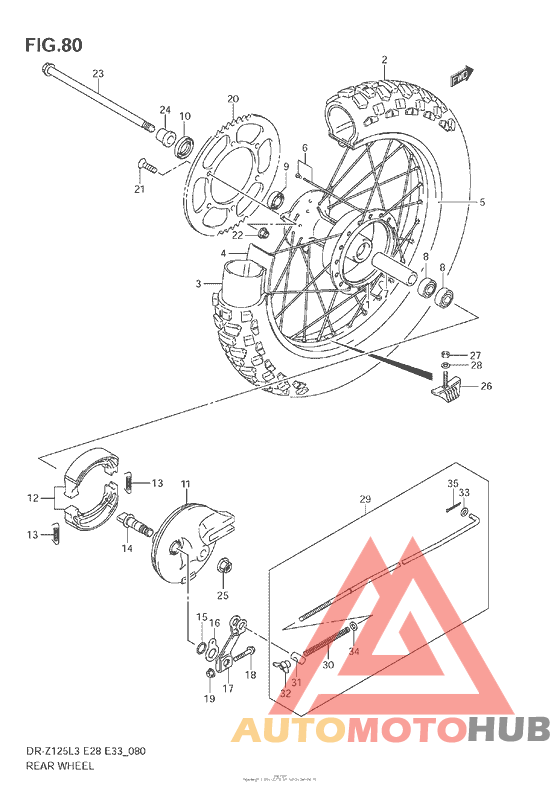 Rear Wheel (Dr-Z125L3 E33)
