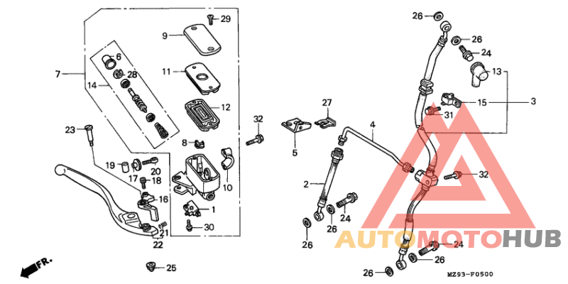 Fr. brake master cylinder