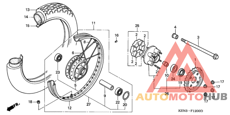 Rear wheel complete assy