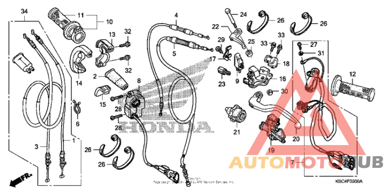 Handle lever + switch + cable