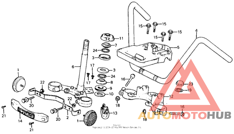 Handlebar + stem + top bridge