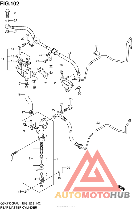 Rear Master Cylinder (Gsx1300Ral4 E33)
