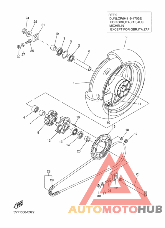 Rear wheel complete assy