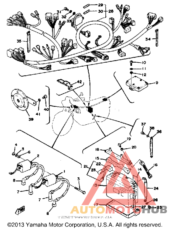 Ignition coil battery-wire harness