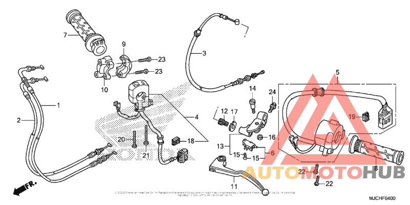 Handle Lever + Switch + Cable