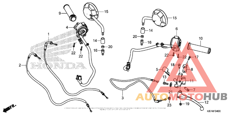 Handle Lever + Switch + Cable + Mirror