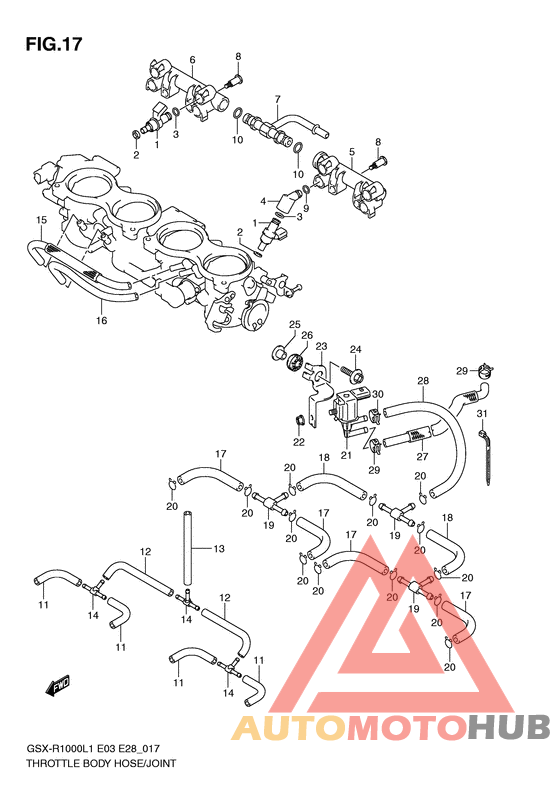 Throttle body hose/joint