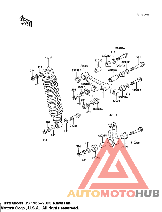Rear suspension/shock absorber