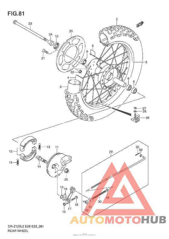 Rear Wheel (Dr-Z125L E28)