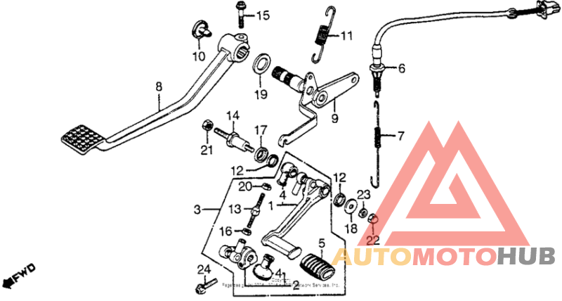 Brake pedal + shift pedal
