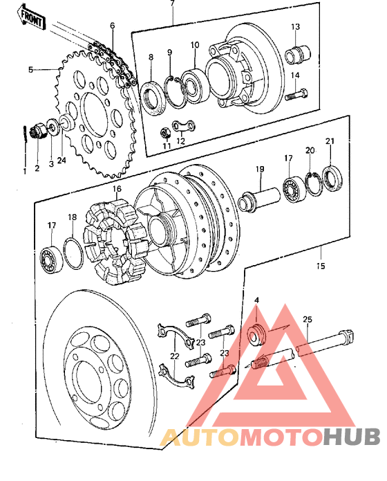 Rear hub/chain
