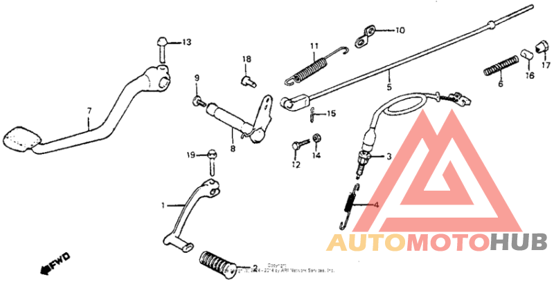 Brake pedal + gearshift pedal