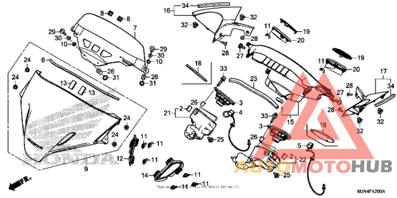 Meter visor + speaker unit
