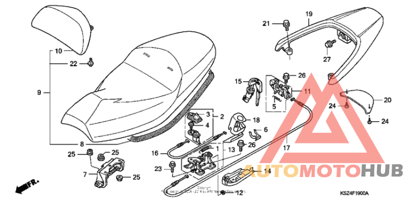 Seat + rear spoiler (nss250/nss250a)