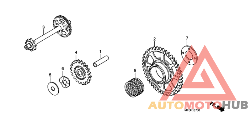 Starting driven gear