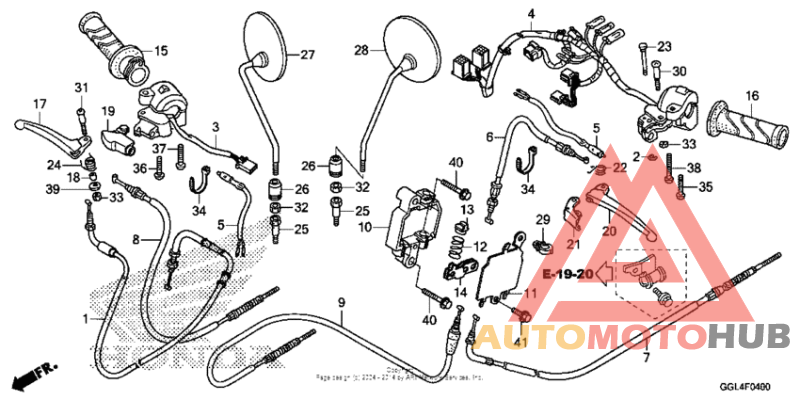 Handle lever + switch + cable