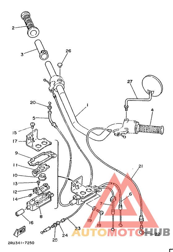 Steering handle. cable