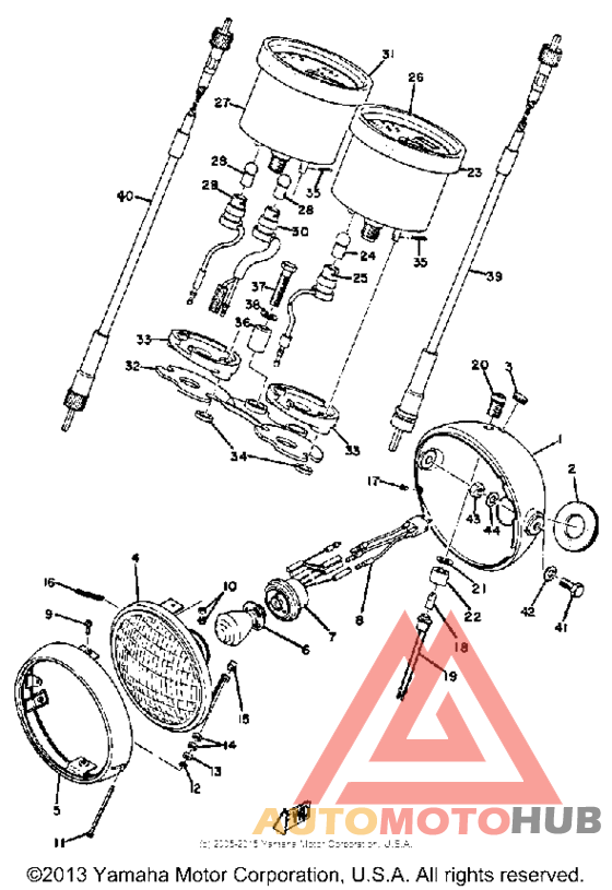 Headlight - speedometer - tachometer