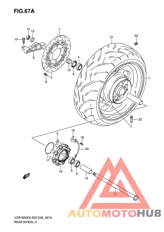 Rear wheel complete assy