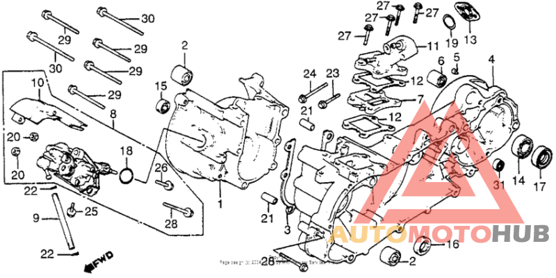 Crankcase + oil pump