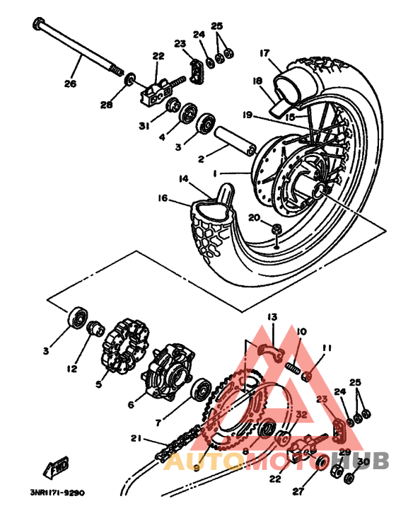 Rear wheel complete assy