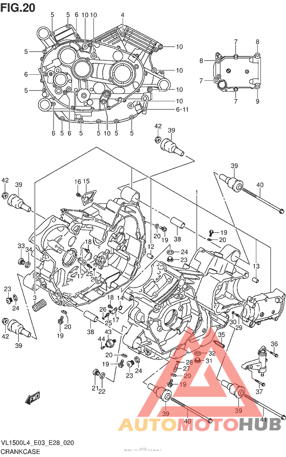Crankcase (Vl1500L4 E03)