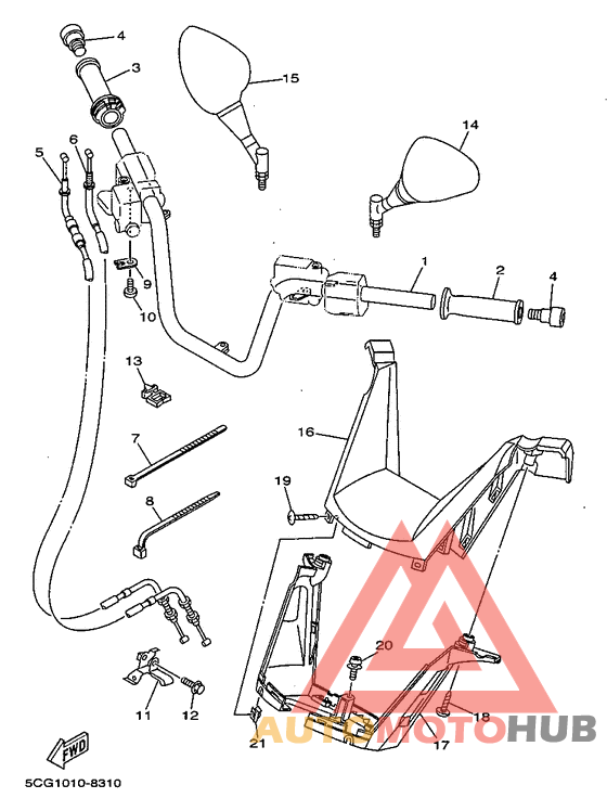 Steering handle. cable