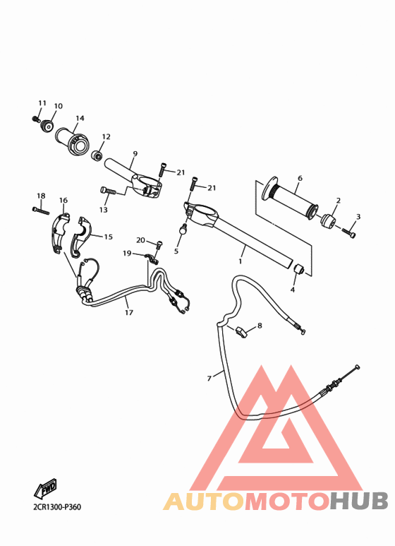 Steering handle & cable