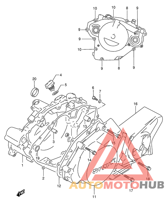 Crankcase cover ass`y  (v